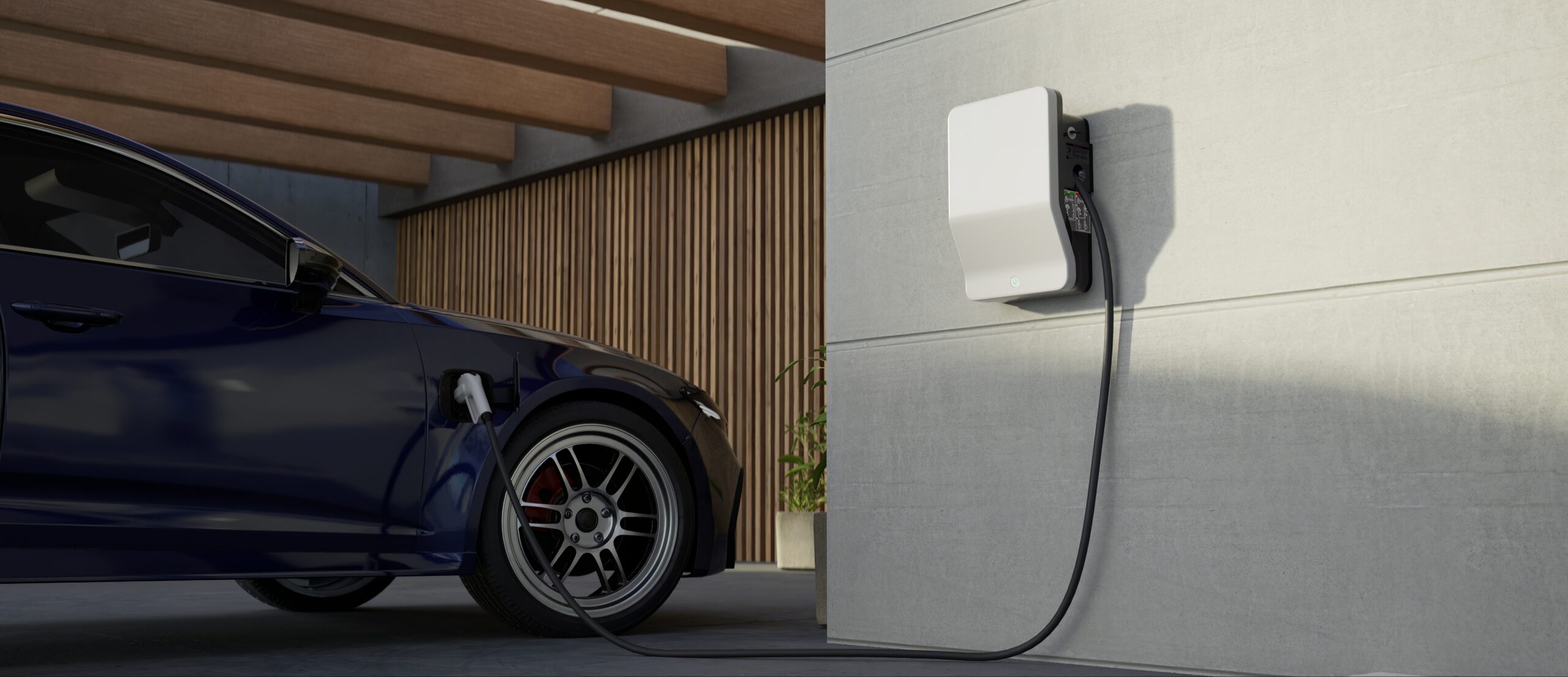Generic,Electric,Vehicle,Ev,Hybrid,Car,Is,Being,Charged,From